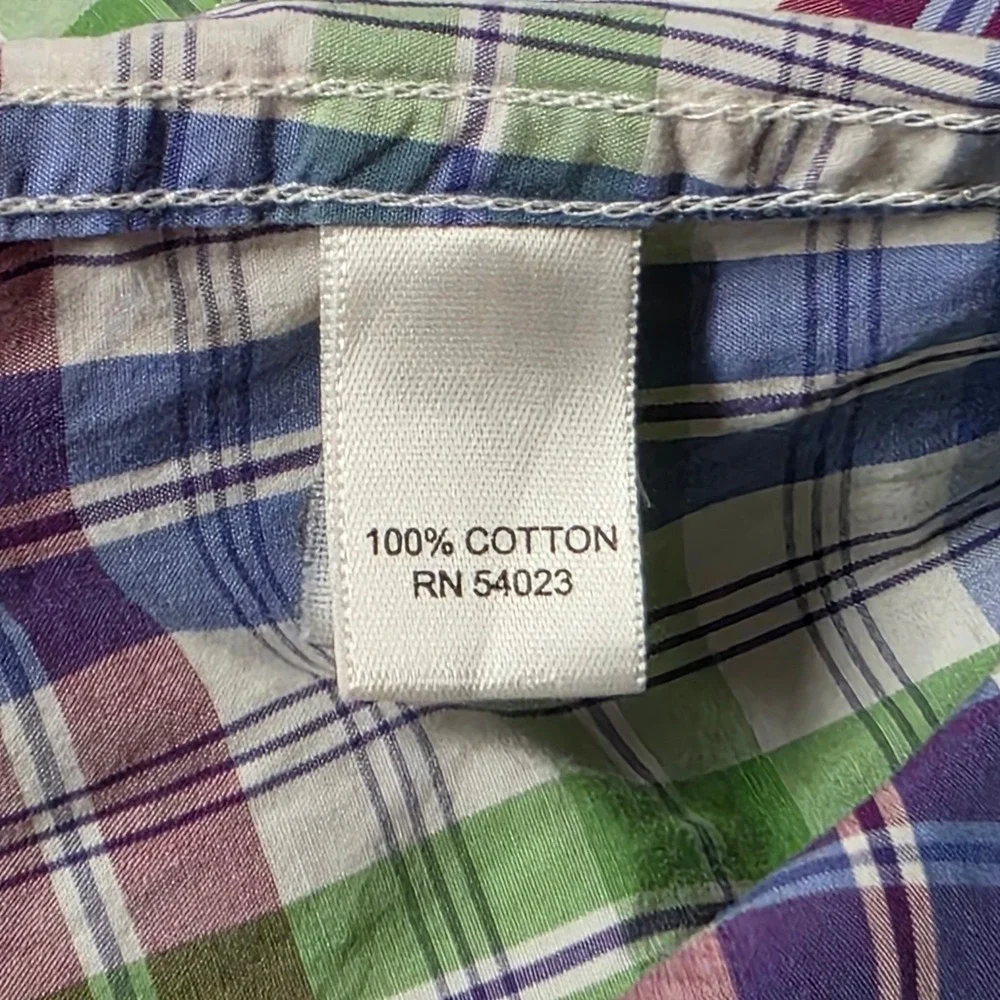 Banana Republic Softwash Tailored‎ Slim Fit Plaid Button Down Shirt L